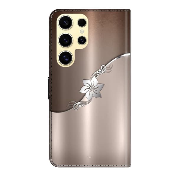 Samsung Galaxy S26 Ultra Plånboksfodral Magnetisk Lås Konstläder - Silver