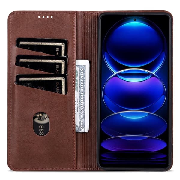 AZNS Samsung Galaxy A06 Plånboksfodral Konstläder - Brun