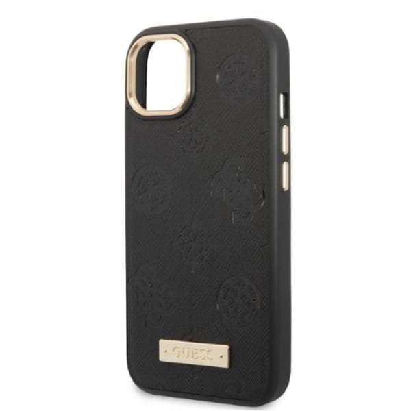 Guess iPhone 13 Mobilskal Magsafe Peony Logo Plate - Sort Black