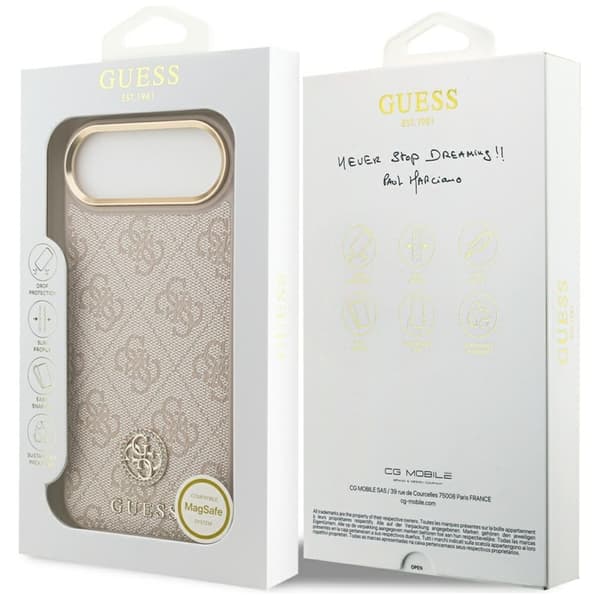 Guess Mobilskal till iPhone 17 Air Magsafe Strass Logo - Rosa Rosa