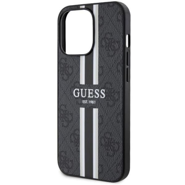 Guess iPhone 13 Pro/13 Mobilskal MagSafe 4G Printed Stripes - Sort Black