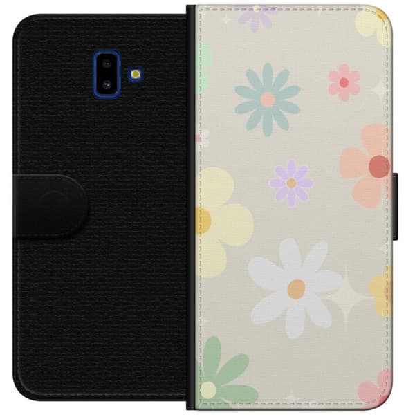 Plånboksfodral till Samsung Galaxy J6+ med fejdande blommor
