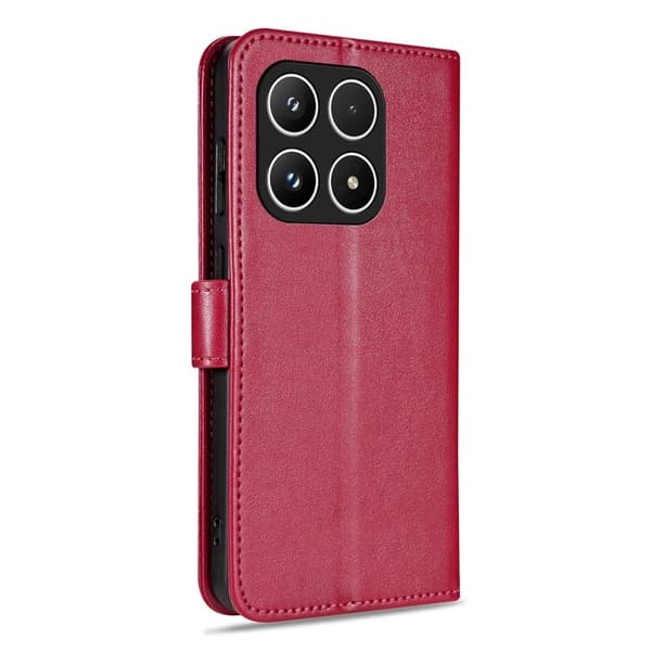 AZNS Xiaomi 15T Plånboksfodral Anti-Scratch Konstläder - Röd