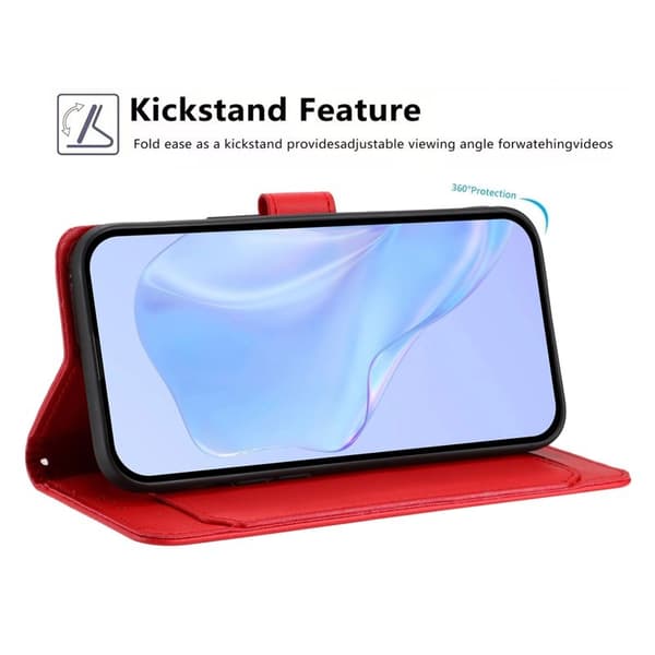 Samsung Galaxy S26 Plus Plånboksfodral Konstläder Ställ - Röd