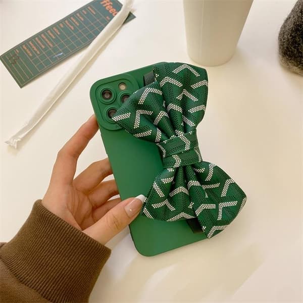 Bowknot Handrem iPhone 11 Skal - Grön Grön
