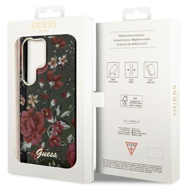Guess Galaxy S23 Ultra Mobile Case Flower Collection - Grøn