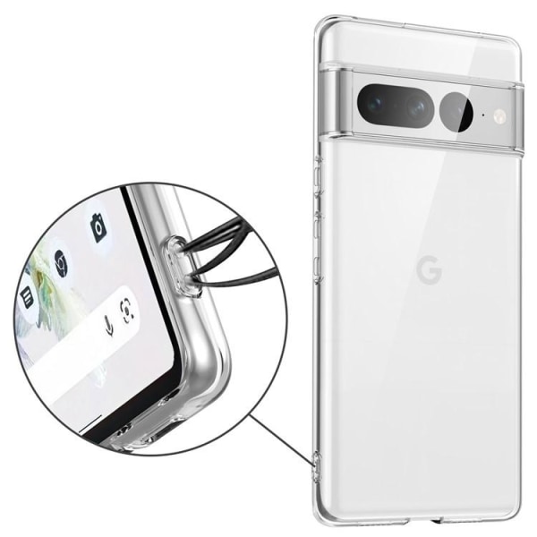 Google Pixel 7 Cover TPU Anti-drop med hærdet glas - gennemsigtig