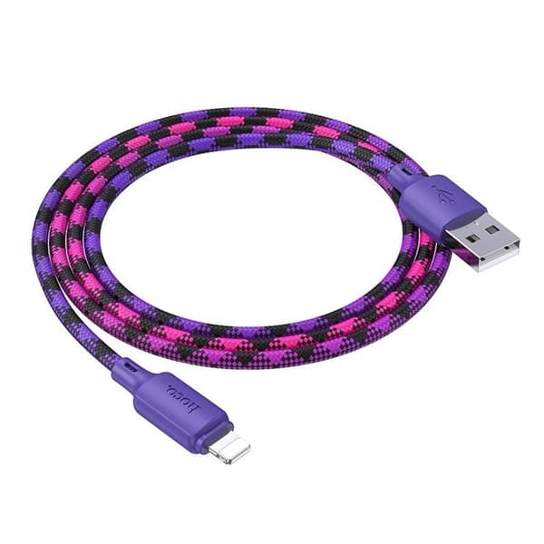 HOCO USB-A till Lightning Kabel 2.4A 1m Nylon X116 - Gradient Lila Lila