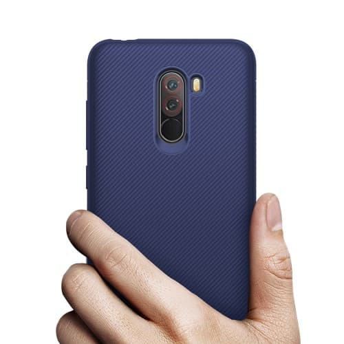 Twill Texture Mobilskal till Xiaomi Pocophone F1 - Blå Blue
