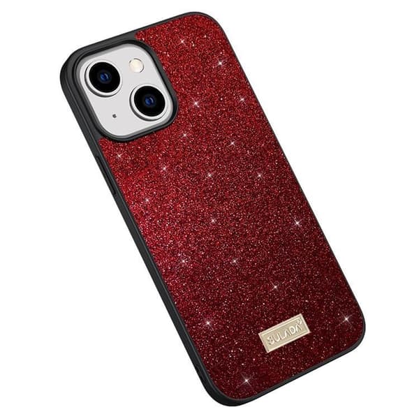 SULADA Mobilskal till iPhone 15 Plus Glitter Sequins - Röd R
