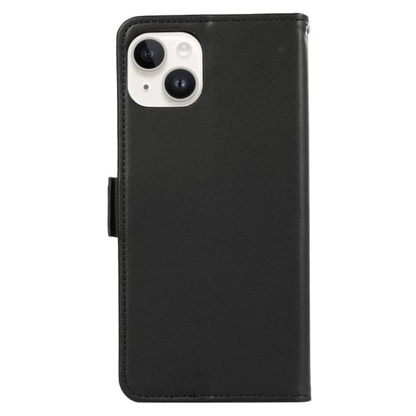 ABEEL iPhone 14 Plus Plånboksfodral Flip Konstläder med RFID-Skydd - Svart