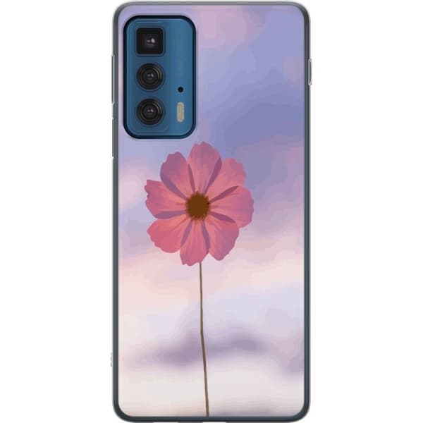 Mobilcover til Motorola Edge 20 Pro med lyserød blomst