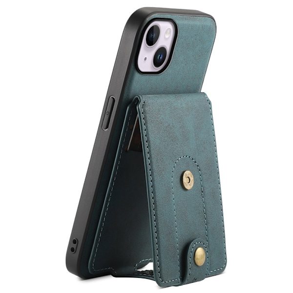 DENIOR D14 Mobilskal till iPhone 14 Plus Läder + TPU + PC Blå