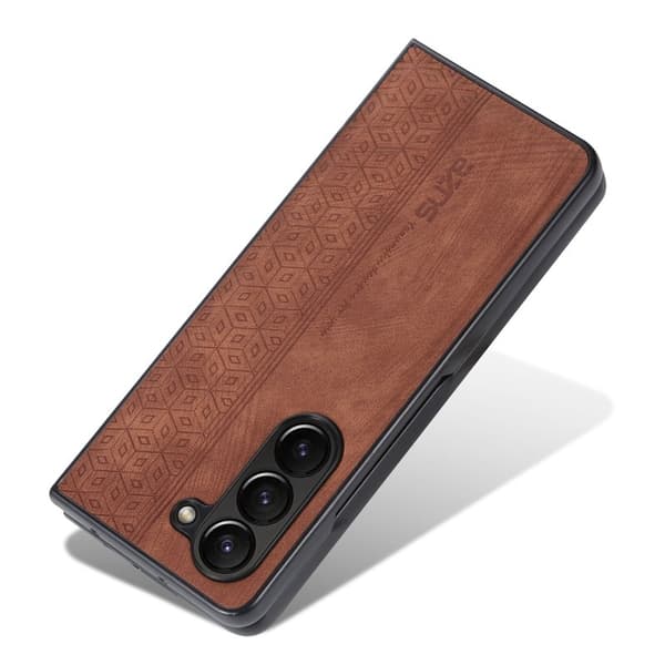 AZNS Samsung Galaxy Z Fold5 Plånboksfodral Konstläder - Brun