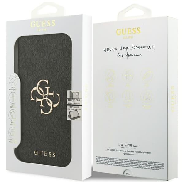 Guess iPhone 17 Pro Plånboksfodral Metal Logo - Svart Svart