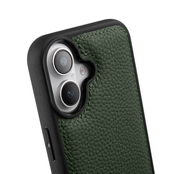 MELKCO Mobilskal till iPhone 16 Plus Äkta Läder Belagt PC - Grön