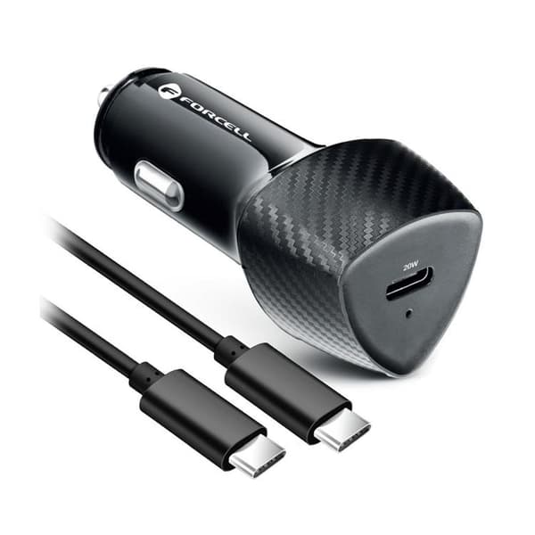 Forcell Billaddare USB-C Med Kabel Typ-C - Svart Svart