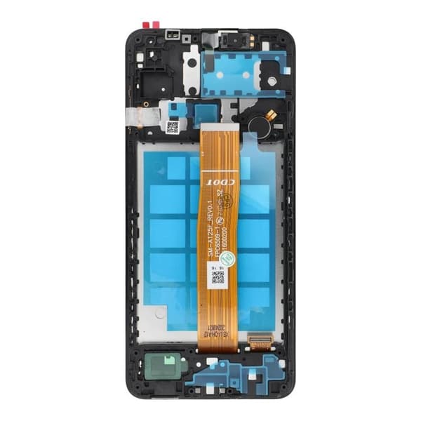 Galaxy A12 Skärm med LCD-display A125 OEM Ram med Komponenter Black