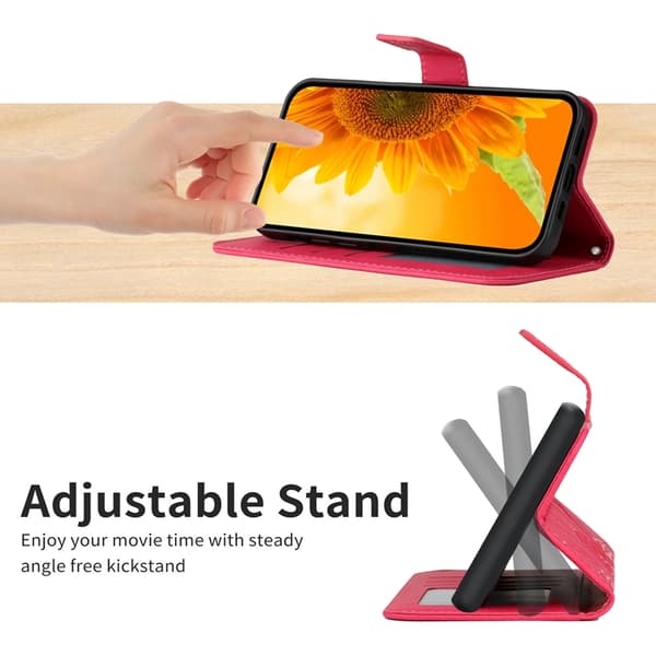 OnePlus 15 Plånboksfodral Sunflower Imprint Konstläder Rosa