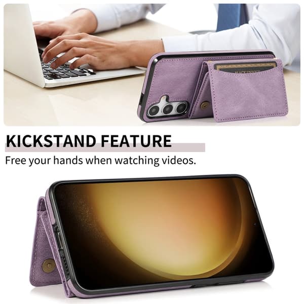 Plånboksfodral för Samsung Galaxy S26 Plus Tri-Fold Kickstand PU - Lila