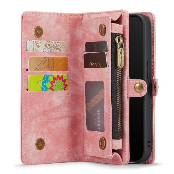 Irrotettava Caseme iPhone XR -lompakkokotelo - vaaleanpunainen