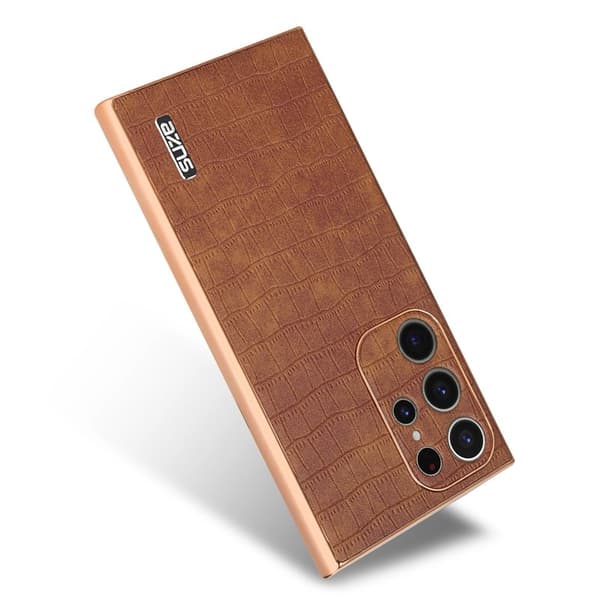AZNS Samsung Galaxy S23 Ultra Plånboksfodral Konstläder - Brun