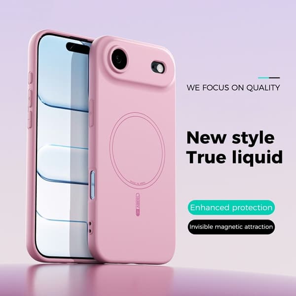 ABEEL Mobilskal till iPhone Air MagSafe Kompatibel Silikon - Rosa
