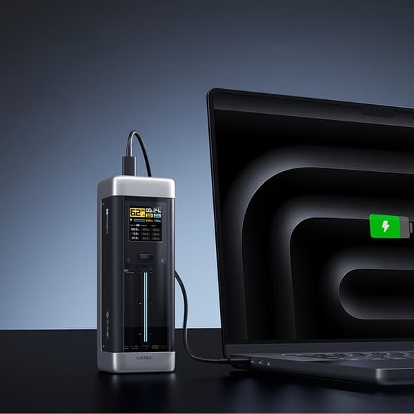 Cuktech Powerbank 25000mAh 210W 2xUSB-C 1xUSB-A - Sort Svart