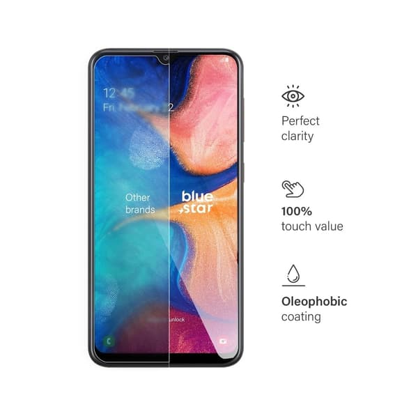 Blue Star Karkaistu lasinen näytönsuoja Samsung Galaxy A20:lle