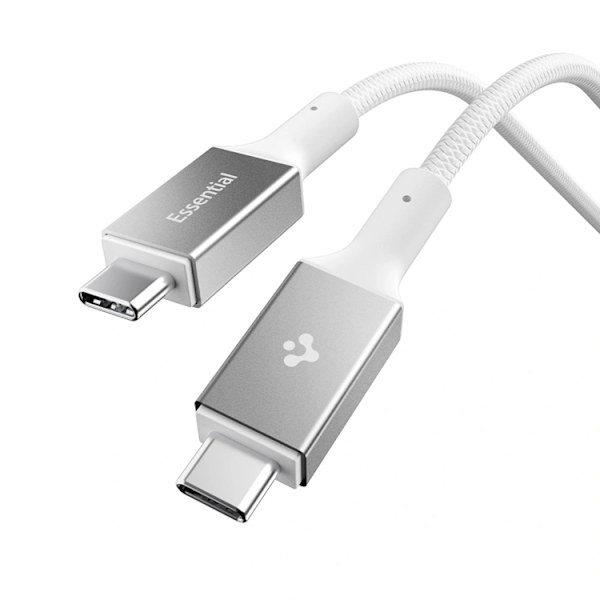Spigen USB-C til USB-C Kabel 1m 100W - Hvid Vit