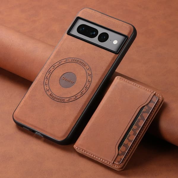 DENIOR D13 Google Pixel 7 Pro Fodral KonstLäder Ställ - Brun