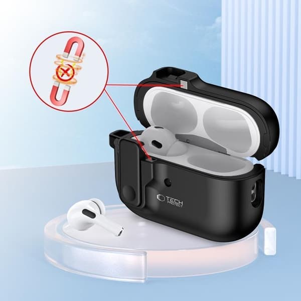 Tech-Protect Apple Airpods Pro 1/2 Taske Slim Hook - Lavendel Svart