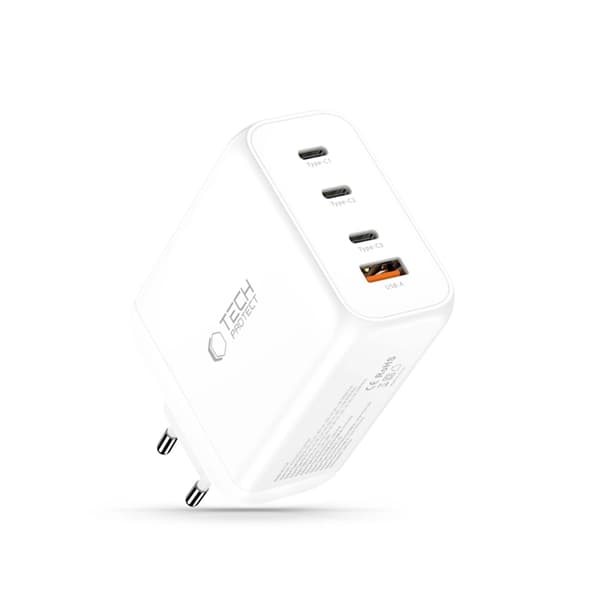 Tech-Protect 4-ports hurtigoplader 200W QC3.0 NC200W-GAN Vit