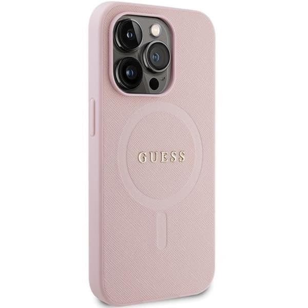 Guess Mobilskal till iPhone 13 Pro Max Magsafe Saffiano - Rosa Rosa