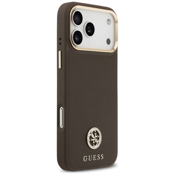 Guess Mobilskal till iPhone 17 Pro Magsafe Grained Strass Logo - Brun Brun