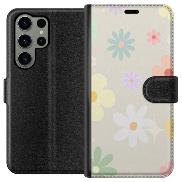 Plånboksfodral till Samsung Galaxy S23 Ultra med fejdande blommor