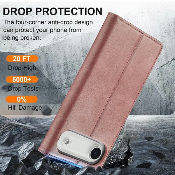 LC.IMEEKE iPhone Air Plånboksfodral Konstläder- Roséguld