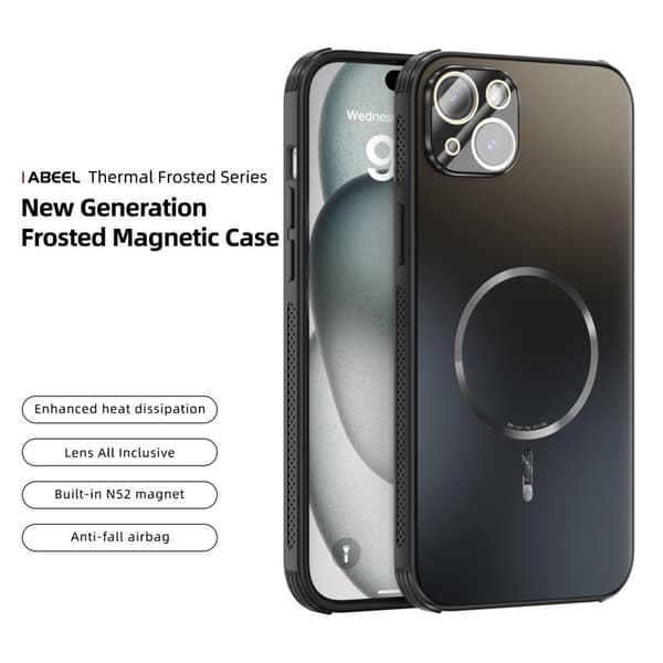 ABEEL Mobilskal till iPhone 15 Plus Magnetiskt TPU PC KylSvart