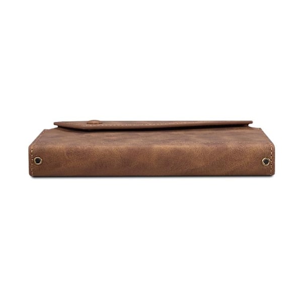 iPhone 14 Plus Plånboksfodral Flap Zipper Strap - Brun