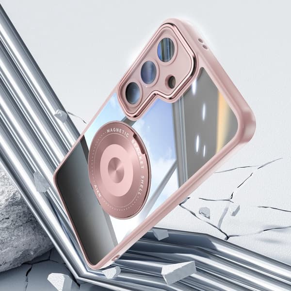 Mobilskal för Samsung Galaxy S26 Magnetiskt PC + TPU med Kickstand - Rosa