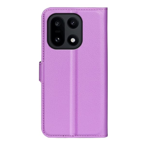 AMORUS OnePlus 15 Konstläder Plånboksfodral Litchi Shockproof - Lila Lila