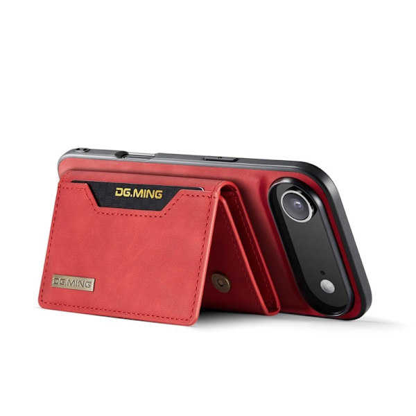 DG.MING iPhone Air Konstläder Plånboksfodral PU + PC + TPU Röd