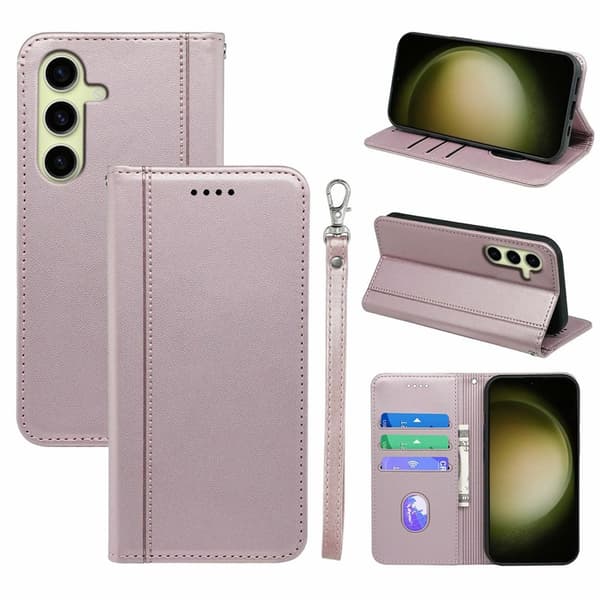 Plånboksfodral för Samsung Galaxy S26 Plus Magnetiskt Konstläder - Roséguld