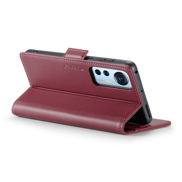 CASEME Plånboksfodral Konstläder för Xiaomi 12 5G - Röd