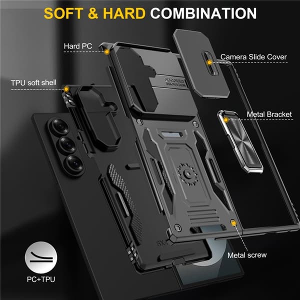 Mobilskal till Galaxy Z Fold7 5G Kickstand Slide - Svart Svart