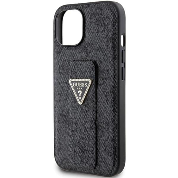 Guess Mobilskal till iPhone 15 Grip Stand Triangle Strass - Svart Svart