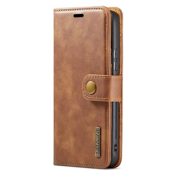 DG.MING Galaxy S23+ Plånboksfodral i Äkta läder med Ställ - Brun