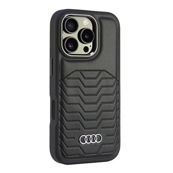 Audi telefontaske til iPhone 16 Pro MagSafe Syntetisk Læder - Sort Black