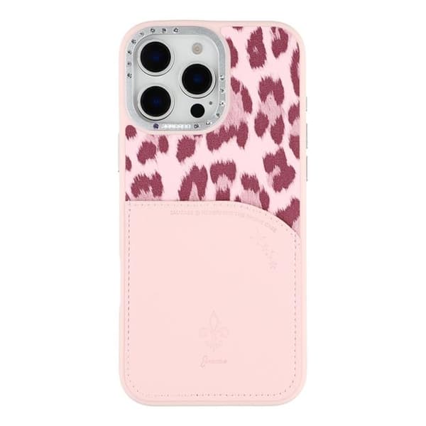 JAUCASE Mobilskal till iPhone 16 Pro Max MagSafe korthållare - Rosa Rosa