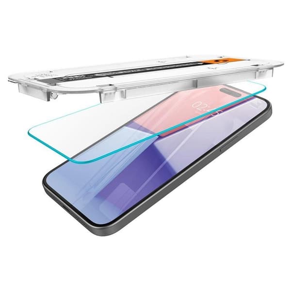 [2-Pack] Spigen iPhone 15 Plus Härdat Glas Skärmskydd 'EZ' Fit Transparent
